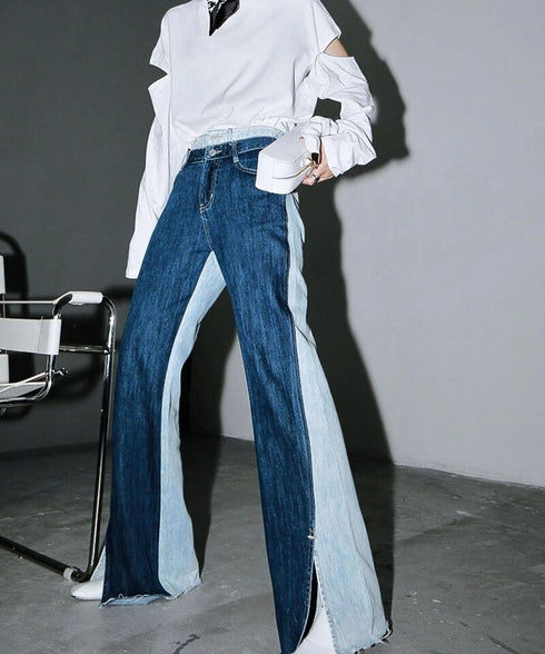 Bicolor Denim Pants